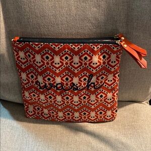 Geometric Orange and Black Clutch
